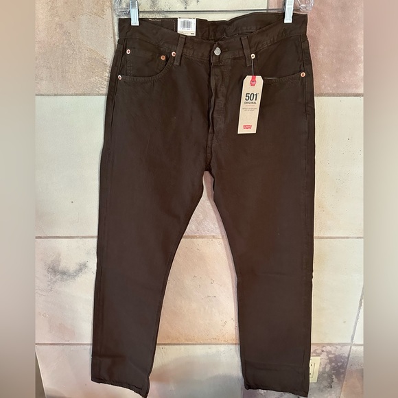 Levi Original 501 Men’s Jeans Brown W 34 x L 32 NWT - Picture 2 of 3